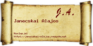 Janecskai Alajos névjegykártya